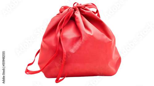 Stylish Red Bag Isolated on Tranasparent Background for Fashion and Shopping Concept