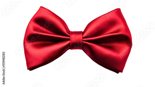 Elegant Red Bow Tie Isolated on Tranasparent Background - Stylish Formal Wear Accessories