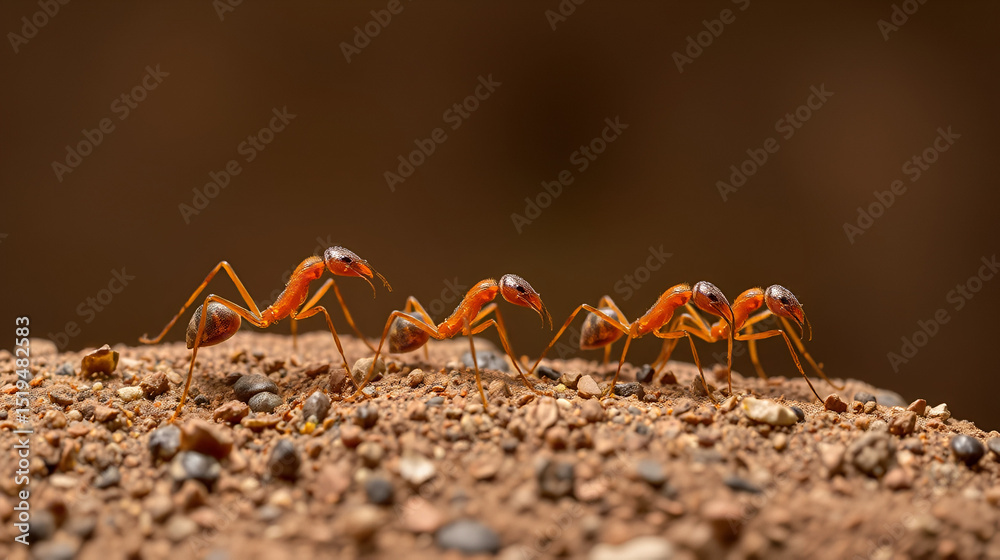 Fototapeta premium Weaver ants standing guard and protecting their territory