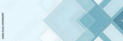 Minimalist Geometric Background with Overlapping Light Blue Diamond Shapes on White

