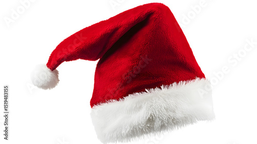 Santa Claus Red Hat Isolated on Tranasparent Background for Festive Holiday Designs