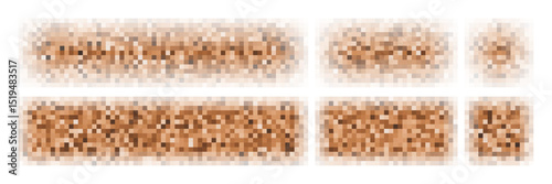 Censure image bar, blurred pixel png mosaic. People face private content box, secret word screen mask. Black white random color square rectangle, explicit forbidden image cover. Abstract video element