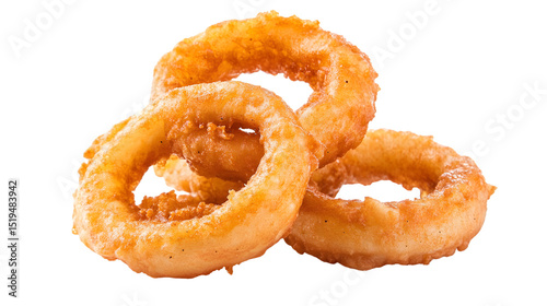 Crispy Fried Onion Rings Isolated on Tranasparent Background for Culinary Designs and Menus