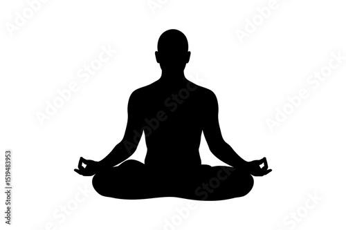 Yoga meditation pose silhouette wellness and health
