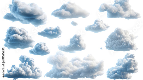 Abstract Realistic Clouds 3D Render Collection for Visual Content Creation