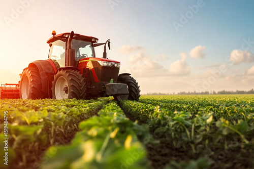 Close-up of tractor with trailer full of harvested crops in field