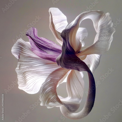 Digital illustration of a flower that seems to be drowning in a light transparent haze. The soft outlines of the petals and delicate palette convey a sense of inner balance and serenity