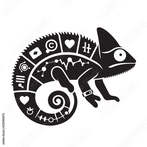 Adaptable Chameleon A Symbolic Illustration of Versatility and Change