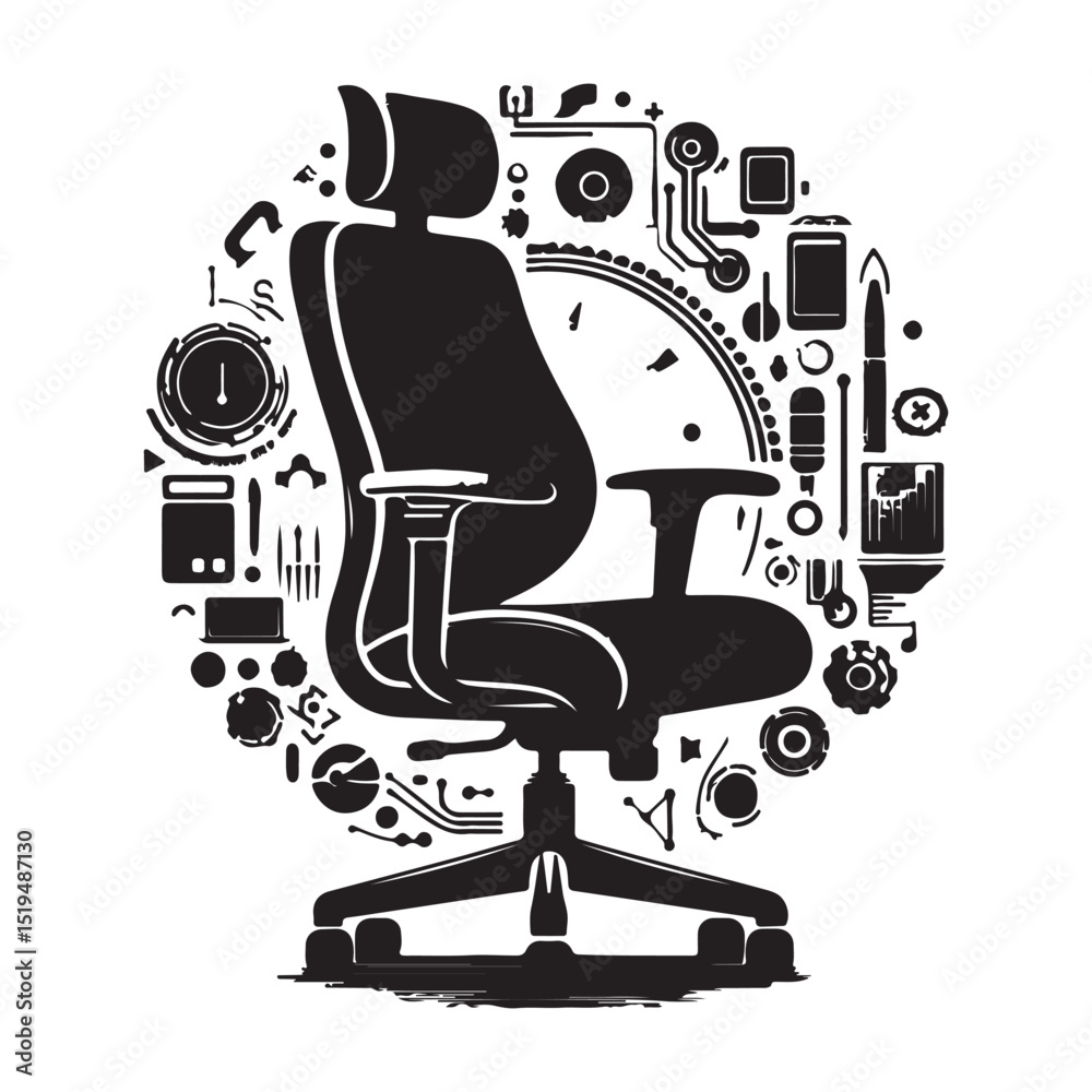 Fototapeta premium Ergonomic Office Chair Design Modern Technology and Comfort