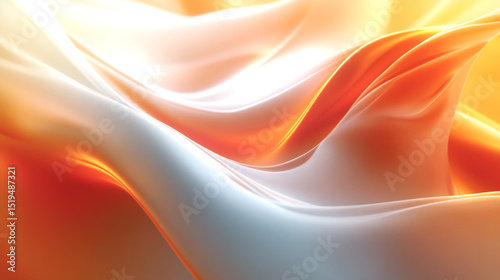 Elegant digital illustration with smooth, wavy shapes in warm orange and white tones. Ideal for modern web design, presentations, and aesthetic branding