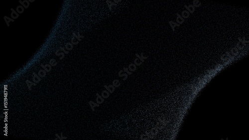 Black and dark blue minimalist modern grainy noise particle wave shape illustration, futuristic background, poster template concept