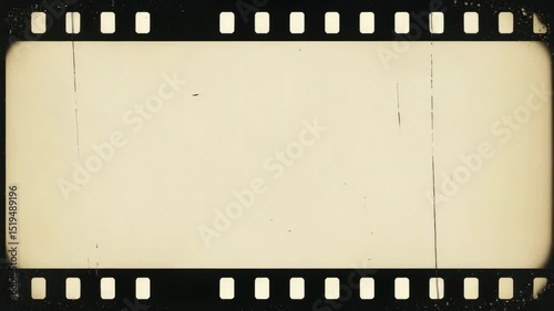 Old film strip with scratches, borders, and flickers in vintage style	