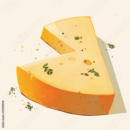 Delicious Wedge of Cheese A Culinary Illustration