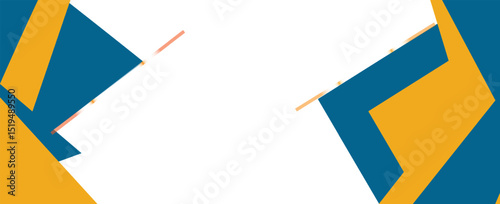Modern Corporate Presentation Background with Abstract Geometric Shapes. Blue and Yellow Business Template for Reports, Web Banners, and Pitch Deck Slides