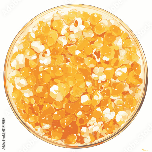 Delicious Golden Popcorn Bowl A Mouthwatering Illustration