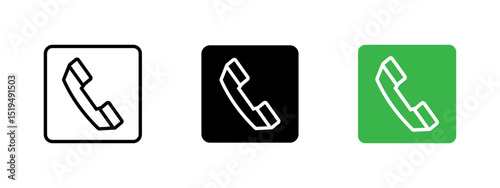 Phone icon. Telephone handset representing communication and contact vector illustration. Emphasizes support and service symbol. Telecom and network sign. Information and connectivity pictogram.