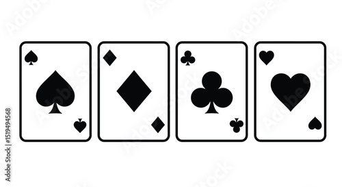 Play card icon set. Vector illustration