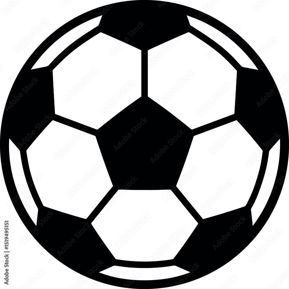 Fototapeta premium Soccer Ball vector black silhouette print design