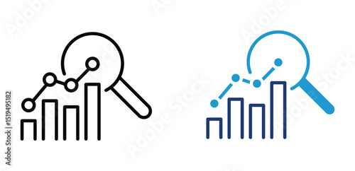 audit and data analysis icon like thin line assesment. linear trend graphic stroke design lineart logotype web element isolated on white. concept of key performance indicator or business visualisation