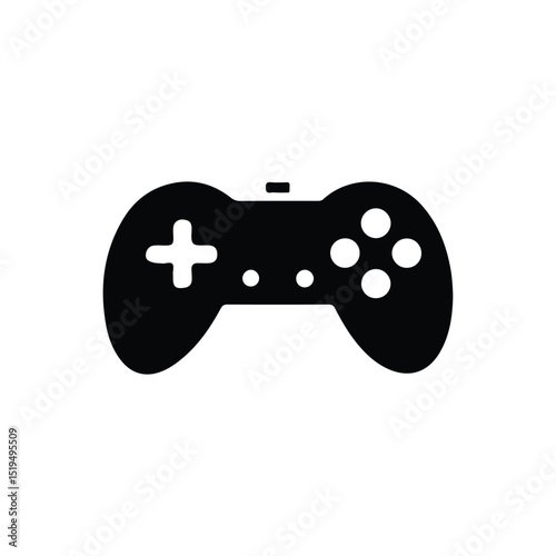 Game Controller Icon Silhouette – Retro Joystick Vector Illustration

