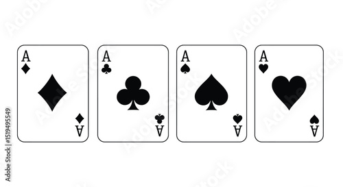 Play card icon set. Vector illustration