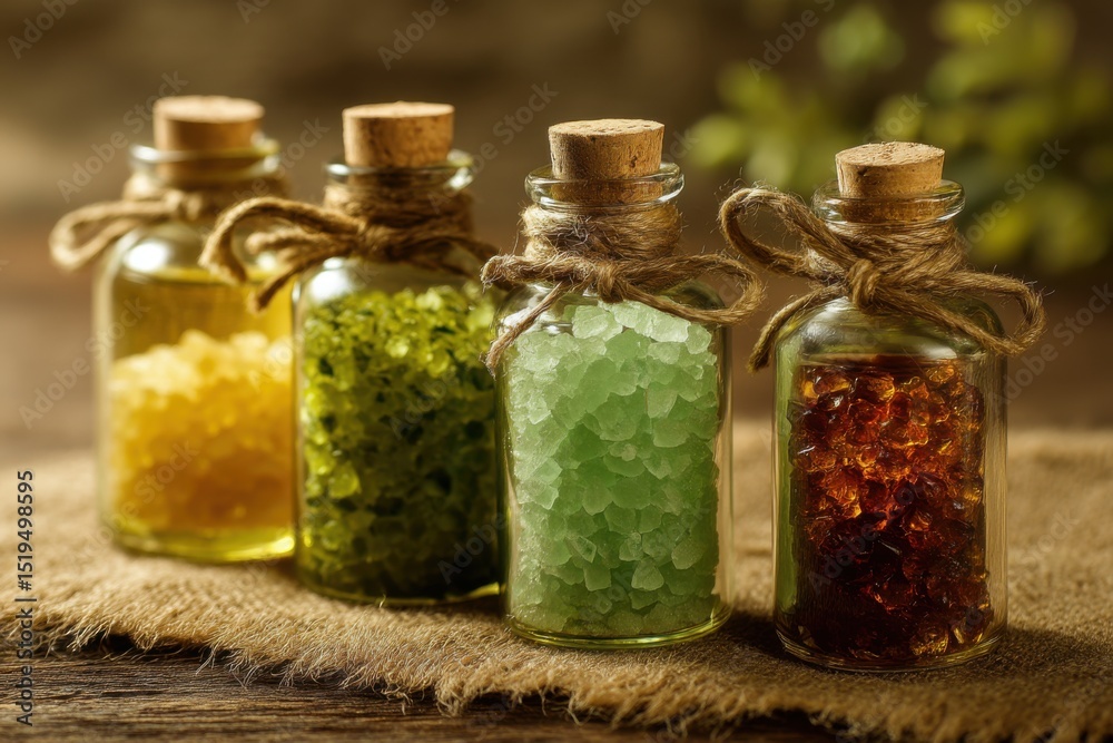 Organic Spa with Natural Treatment Products Display Organic Spa with Natural Treatment Products Display