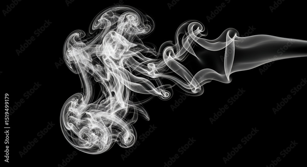 custom made wallpaper toronto digitalWhite gray smoke vapor fumes swirls shapes isolated on black