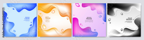 Vector illustration. Liquid 3d style background template. Flowing colorful fluid shapes and lines. Design elements for social media template, web banner, blog post. Trendy abstract colorful wallpaper