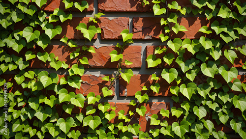 Weathered rusty metal entwined with vibrant green ivy leaves photo