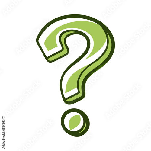 Playful question mark design illustrating curiosity and inquiry in a vibrant green color scheme