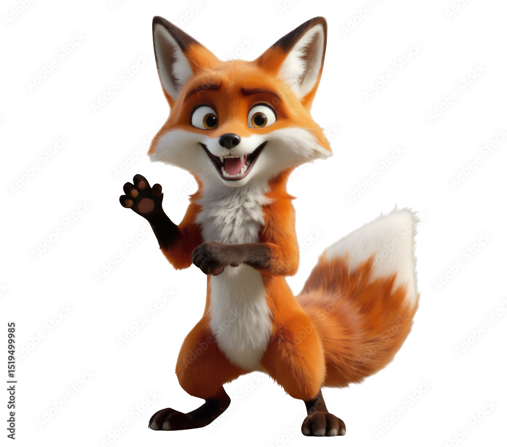Fototapeta premium Orange Fox, Isolated Transparent Background