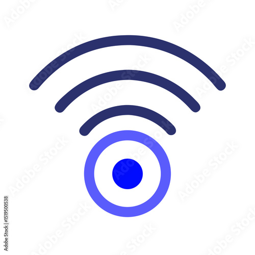 Wireless signal symbol indicating strong connectivity for modern devices in a digital environment