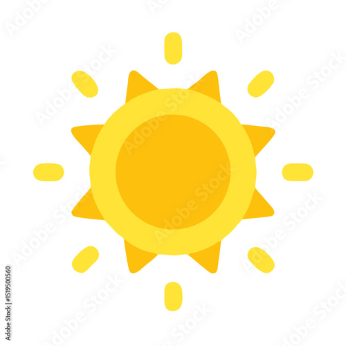 Bright sun with rays shining brightly in a clear blue sky during midday warmth