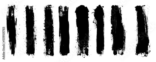 Black brush stroke set isolated on background. Paint brush stroke vector for ink paint, grunge design element. Trendy brush stroke, vector illustration