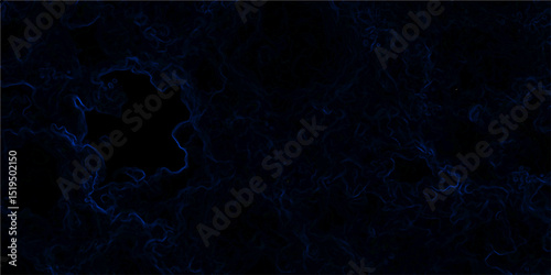 Abstract background with deep black and midnight blue tones, subtle glowing wisps and tendrils of electric blue light. Mysterious, technological, and ominous, energy fields, or galactic phenomena. 