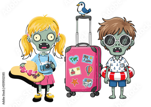 Undead Vacationers Zombie Kids on a Summer Holiday Adventure