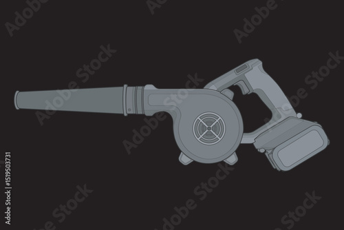 Vector illustration of Air Blower. Drawn Air Blower isolated. Design element for coloring book page.
