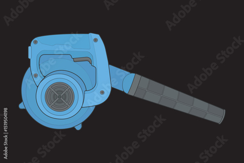 Vector illustration of Air Blower. Drawn Air Blower isolated. Design element for coloring book page.
