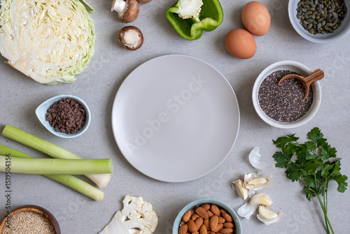 Wallpaper Mural Fresh ingredients flat lay Torontodigital.ca