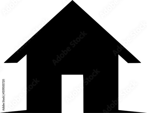 minimal hut icon vector silhouette, a hut icon black color silhouette
