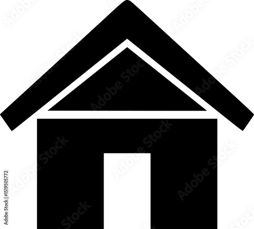 minimal hut icon vector silhouette, a hut icon black color silhouette

