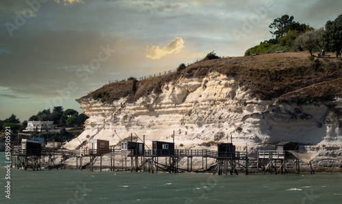view of Carrelets aux Falaises de Meschers, France
