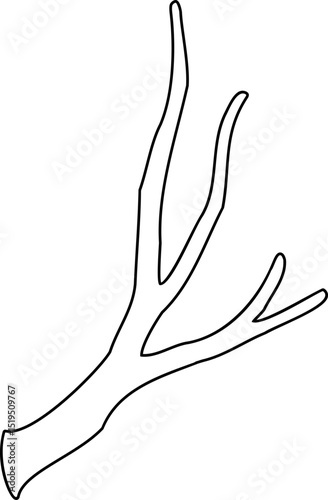 Dead branches outline.
Old dry, bare tree branches coloring page Isolated. 
Sketch hand drawn. 
Transparent background, SVG file.