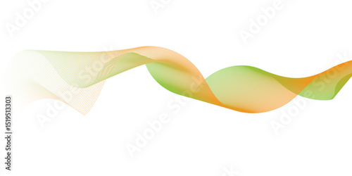  abstract image of two flowing ribbons or waves on a clean white background.One ribbon should be a vibrant yellow and the other a bold orange-red,intertwining and overlapping to create a dynamic sense