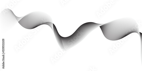 Generate an abstract design featuring thin, wavy black lines on a clean white background. The lines should flow smoothly and organically, creating a sense of movement and subtle texture,