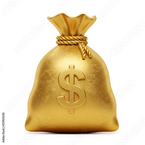 Gold Money Bag: Wealth, Prosperity, and Financial Success Symbol