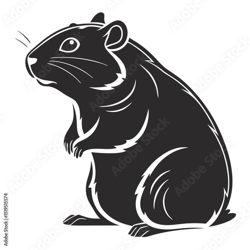 Standing hamster silhouette illustration pet animal vector design element