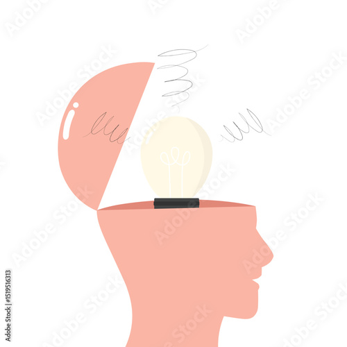 Human head with no ideas concept