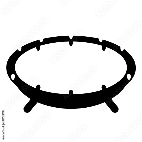 Solid black oval ring stand with evenly placed circles, a distinctive design