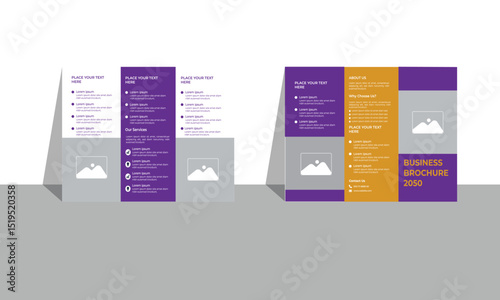 Tri-fold business brochure design template